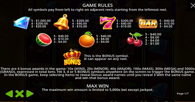 gold casino oranje jackpot paytable paytable