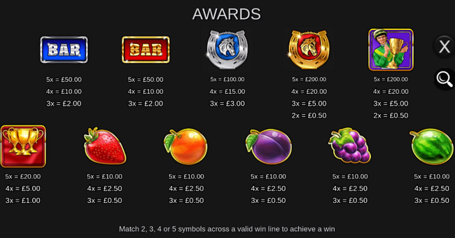 gold horsey winner paytable paytable