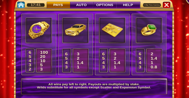 gold megaways paytable 1 paytable
