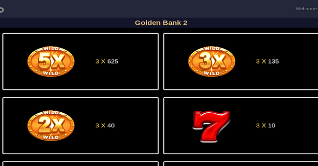 golden bank 2 paytable 1 paytable