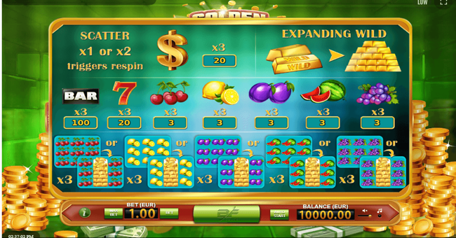 golden chance paytable paytable