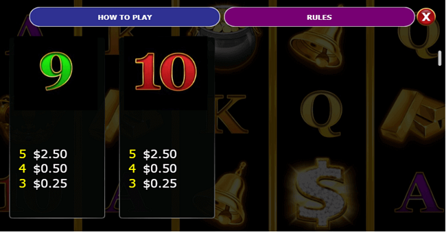 golden dollars golden cash paytable4 paytable