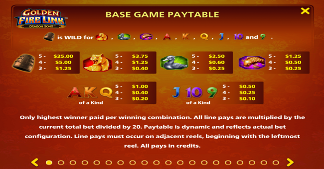 golden fire link dragon song paytable paytable