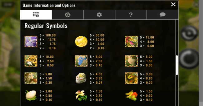 golden gorilla paytable paytable