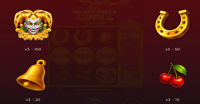 golden joker coins hold and win paytable 2 paytable