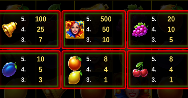 golden joker fortune paytable paytable