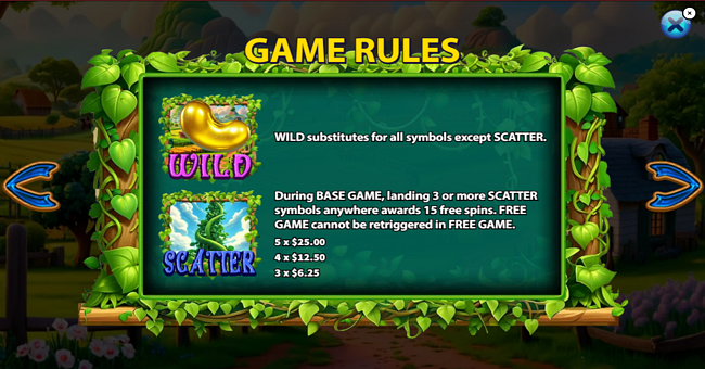 golden magic beans paytable 1 paytable