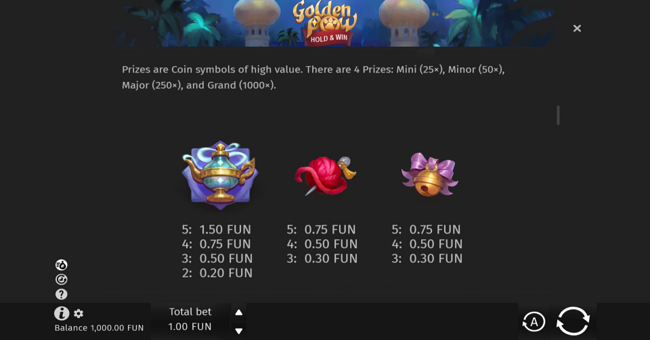 golden paw hold and win paytable 1 paytable