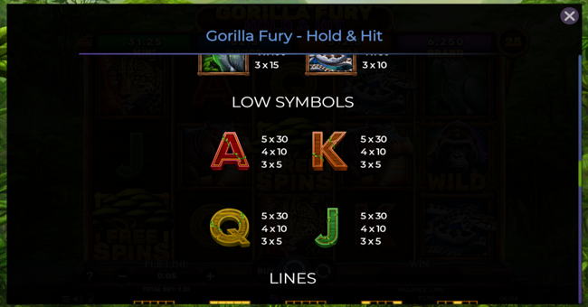 gorilla fury hold and hit paytable 3 paytable