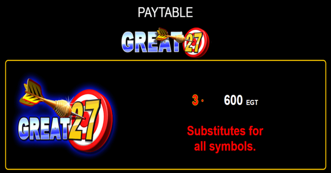 great 27 paytable paytable