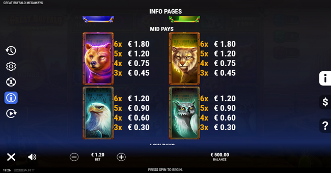 great buffalo megaways paytable 2 paytable