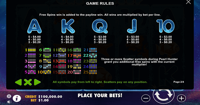 great reef paytable2 paytable