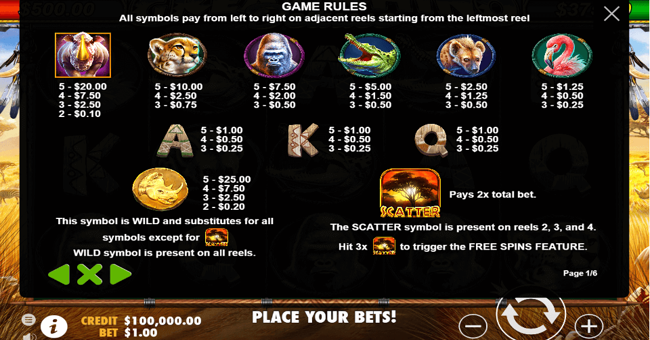 great rhino deluxe paytable paytable