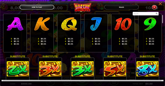 hao yun ingots paytable 2 paytable