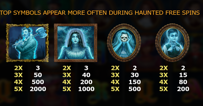 haunted hill paytable 3 paytable