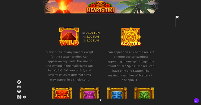 heart of tiki paytable 1 paytable