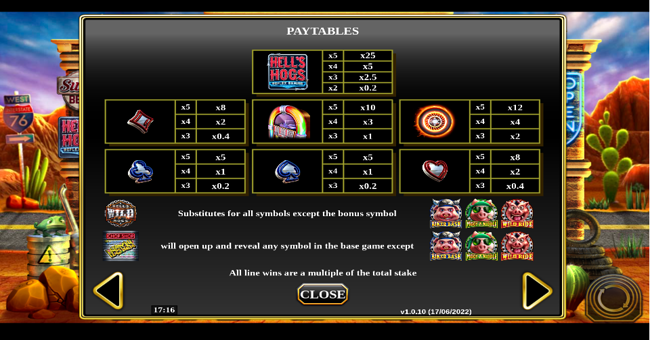 hells hogs paytabel paytable