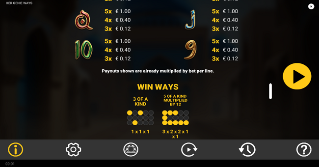 her genie ways paytable 2 paytable