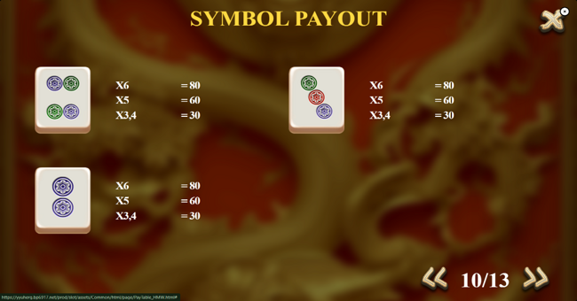 hit mahjong wins paytable 2 paytable