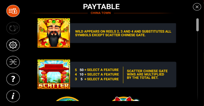 holland power gaming chinatown paytable 1 paytable