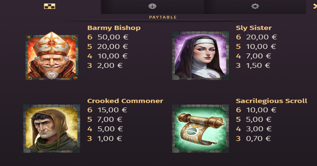 holy hand grenade 2 paytable 1 paytable