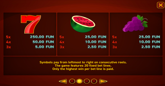 hot slot 777 stars extremely light paytable 1 paytable