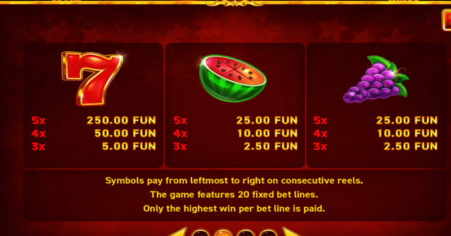 hot slot 777 stars paytable 1 paytable