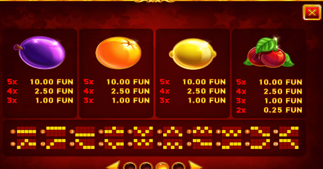 hot slot 777 stars paytable 2 paytable