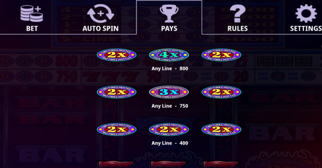 hotter than blazes paytable 2 paytable