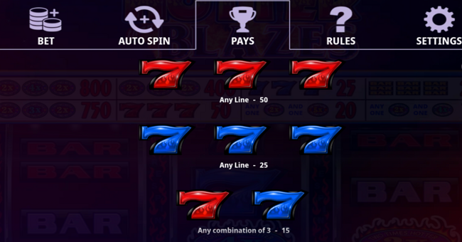 hotter than blazes paytable 3 paytable