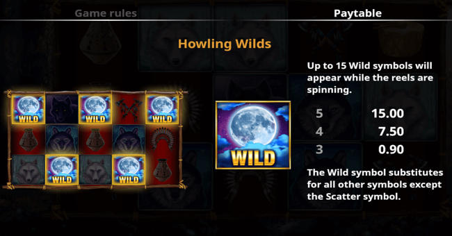 howling wolves 4 paytable