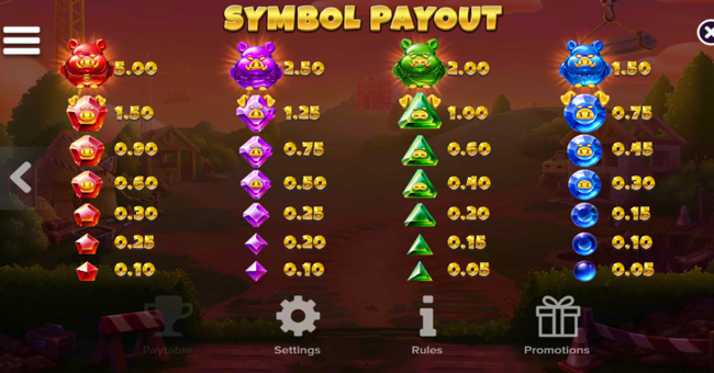 huff n puff collectr paytable 1 paytable