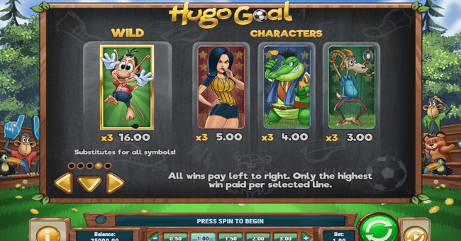 hugo goals 1 paytable