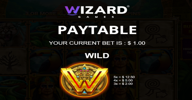 incan treasures paytable 1 paytable