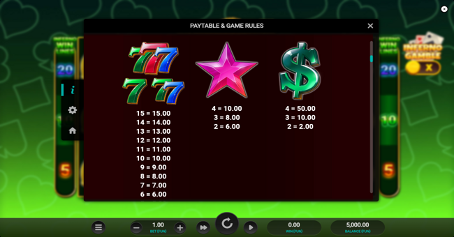 inferno strike dream drop paytable 3 paytable