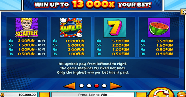 infinity symbol paytable 1 paytable