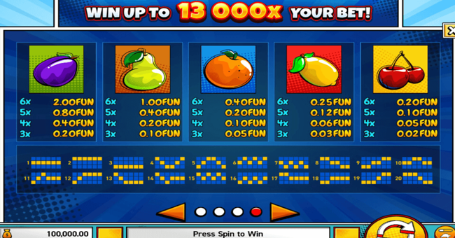 infinity symbol paytable 2 paytable