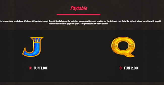 iron dog studio cleopatras fortune paytable 1 paytable