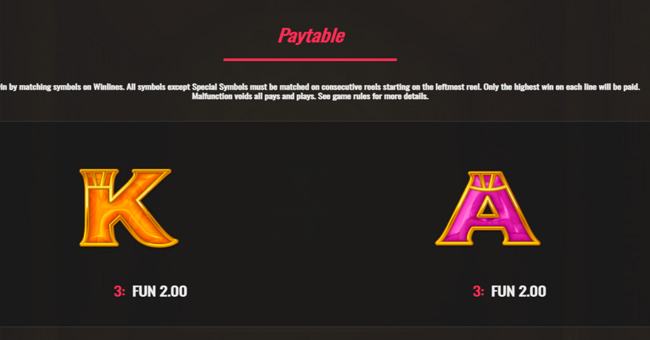 iron dog studio cleopatras fortune paytable 2 paytable