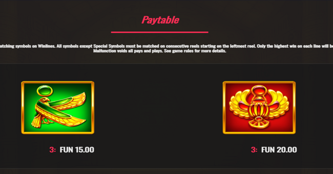 iron dog studio cleopatras fortune paytable 4 paytable