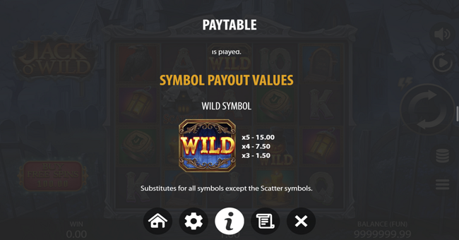 jack o wild paytable 1 paytable