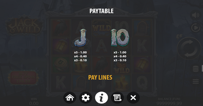 jack o wild paytable 4 paytable