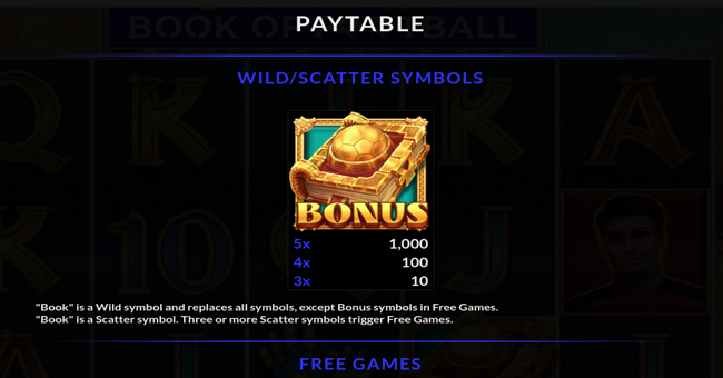 jack potter and the book of football paytable 1 paytable