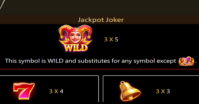 jackpot joker paytable 1 paytable