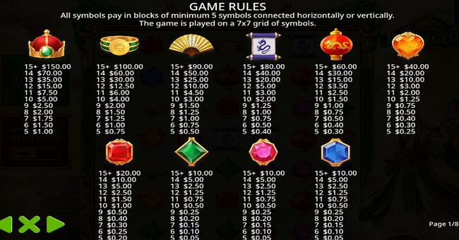 jade legends paytable paytable