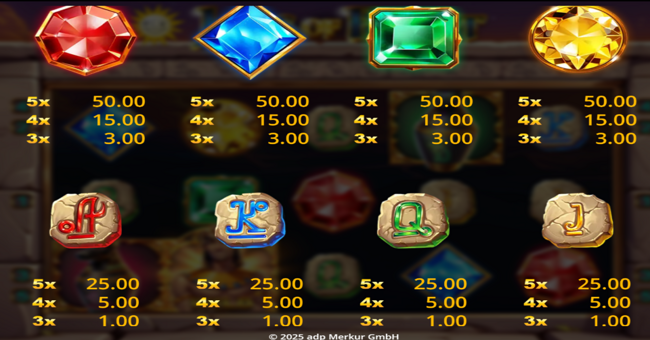 jars of egypt paytable 3 paytable