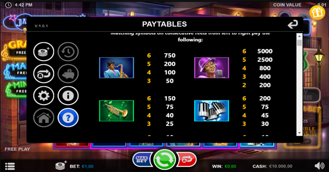 jazz of new orleans megaways paytable 1 paytable