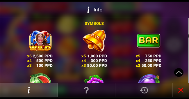 jester bags 10 paytable 1 paytable