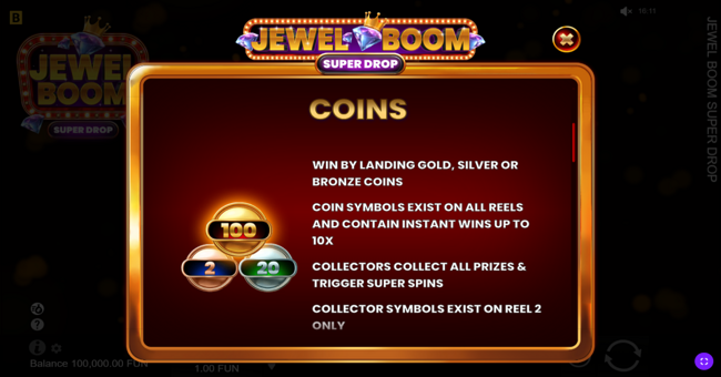 jewel boom super drop paytable paytable