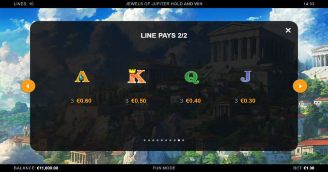 jewels of jupiter hold and win paytable 2 paytable